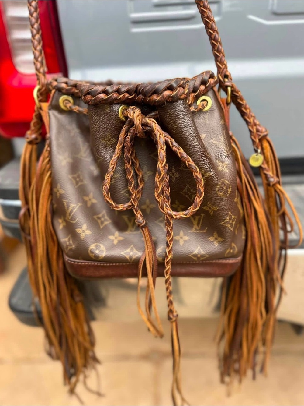 Custom Leather and Vodka design on an authentic Louis Vuitton Noe BB bag 💼 😍